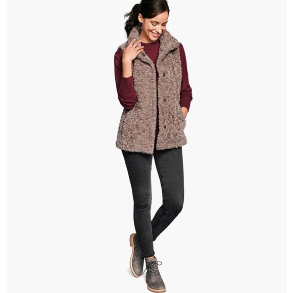 Johnston & Murphy Teddy Faux Fur Snap Vest, NWT, Taupe, XL, *SOLD OUT ON-LINE - Picture 1 of 9